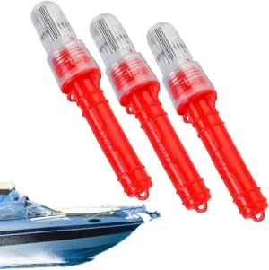 Boat Flares – Waterproof Marine Emergency Flares for Boats, Fishing Nets & Life Rafts，Battery not Included. (3PCS)