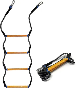 Boat Rope Ladder, 4-Steps Heavy Duty Climbing Rope,Rigid Resin Step Design,Outdoor Ladder for Inflatable Boat, Kayak, Motorboat
