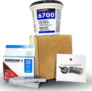 Boat Trailer Bunk Carpet Adhesive-Roberts 6700 Boat Bunk Carpet Glue Adhesive-336 Stainless Steel Staples Marine; 1 Quart Roberts 6700 Outdoor Marine Glue Waterproof Once Cured; Plastic Trowel Kit
