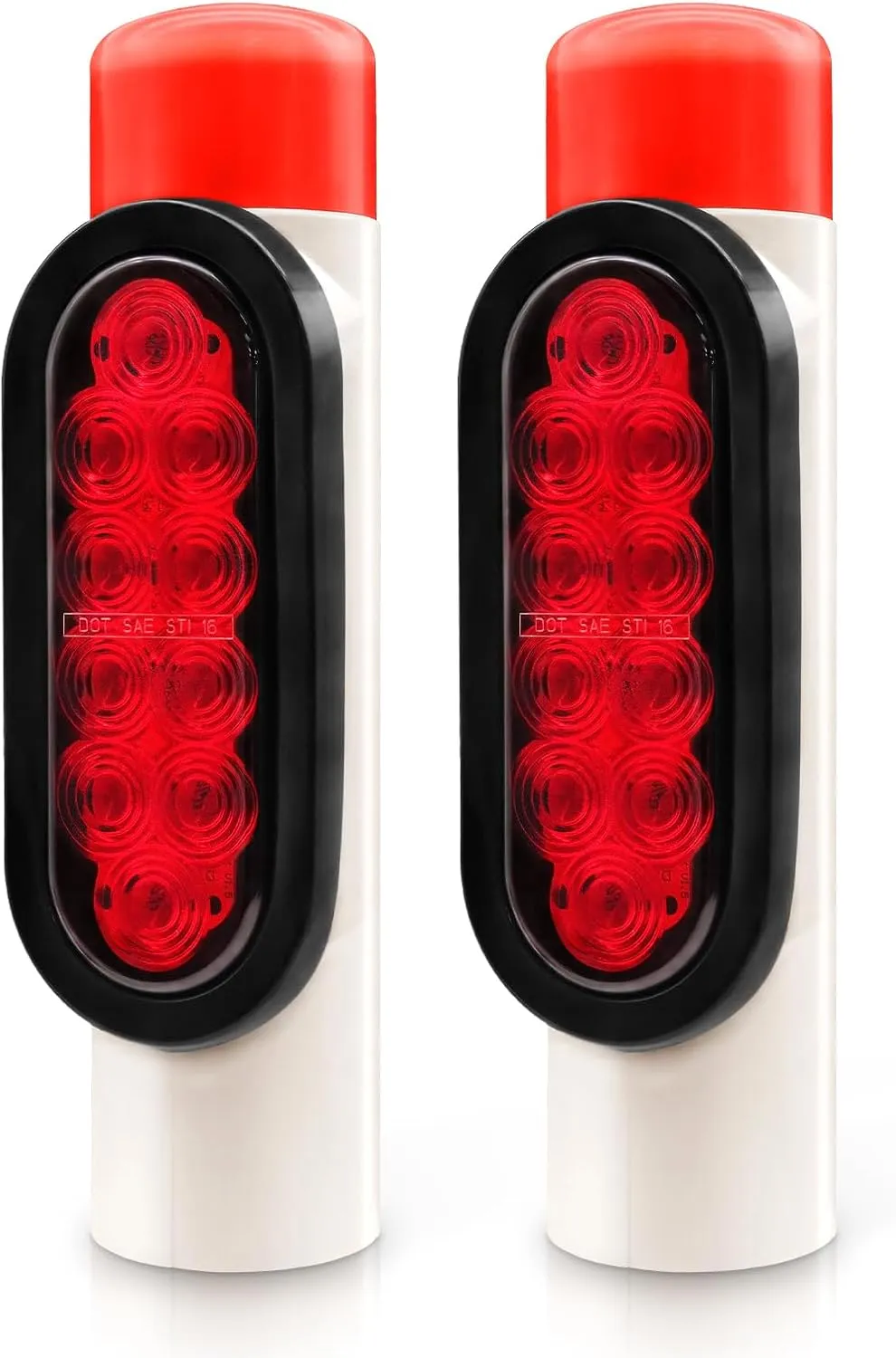 Boat Trailer Guide Lights, IP67 Waterproof Boat Trailer Guide Pole Light for Guide ons Post Sealed Submersible Turn Signal Brake Marker Reverse 12V LED PVC Pipe(2PCS)