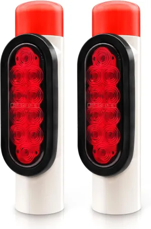 Boat Trailer Guide Lights, IP67 Waterproof Boat Trailer Guide Pole Light for Guide ons Post Sealed Submersible Turn Signal Brake Marker Reverse 12V LED PVC Pipe(2PCS)