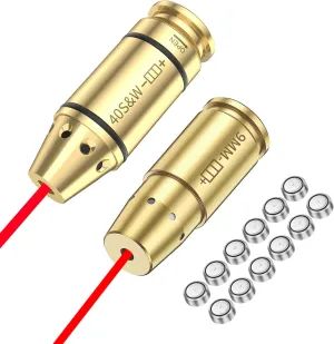 Bore Sight Kit 9mm and Bore Sight for .40S&W Red Dot Boresighter Laser Sight with Sets Batteries