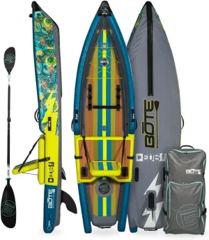 BOTE Deus Aero Inflatable MagnePod Compatible Kayak for Adults Kids Includes Travel Bag 1 Person Single Rider Blow Up Kayaking for Recreational Fishing Hunting Leisure Multiple Color Options