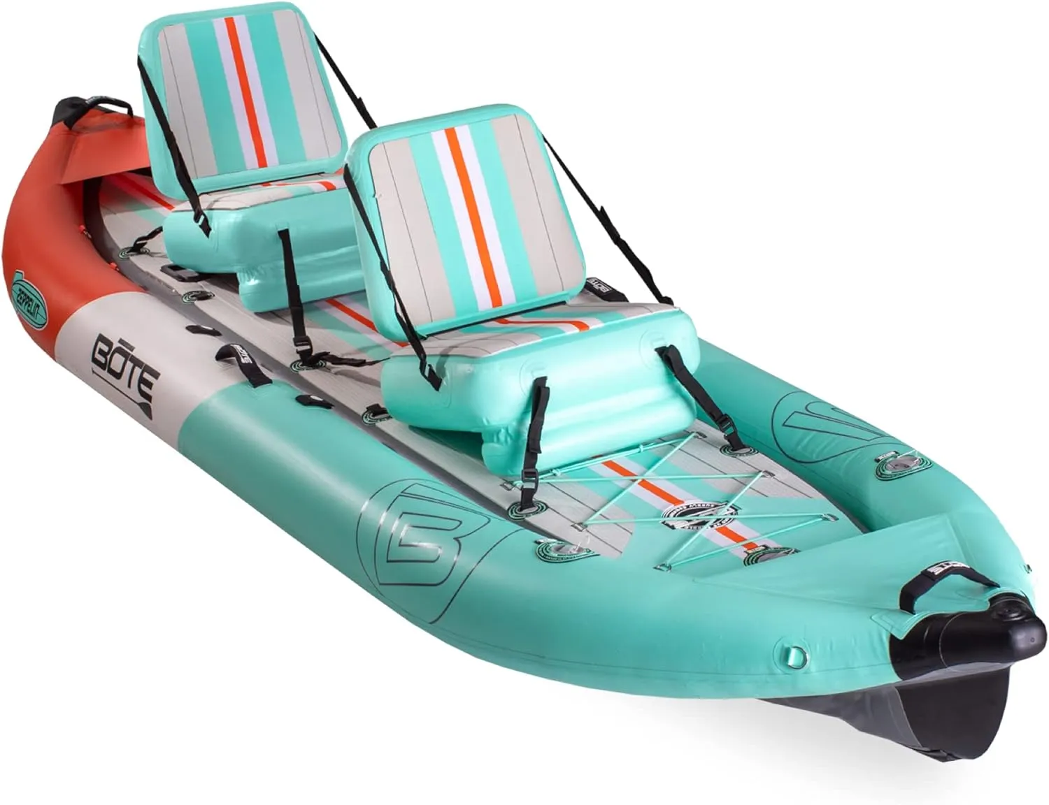BOTE Zeppelin Aero 12 FT Inflatable Kayak Package Customizable for 1 Single Rider and 2 Person Tandem Rider Blow Up Family Friendly Fishing Hunting Multiple Colors