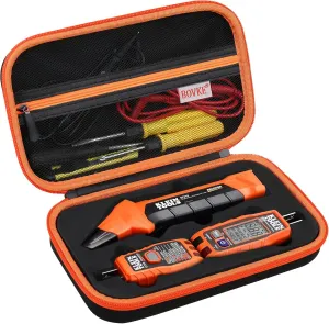 BOVKE Carrying Case for Klein Tools ET310 AC Circuit Breaker Finder Electric Tester & 80041 Outlet Repair Tool Kit & RT250 GFCI Outlet Tester with Supplies, Electrical Tools Storage Bag Holder, Black