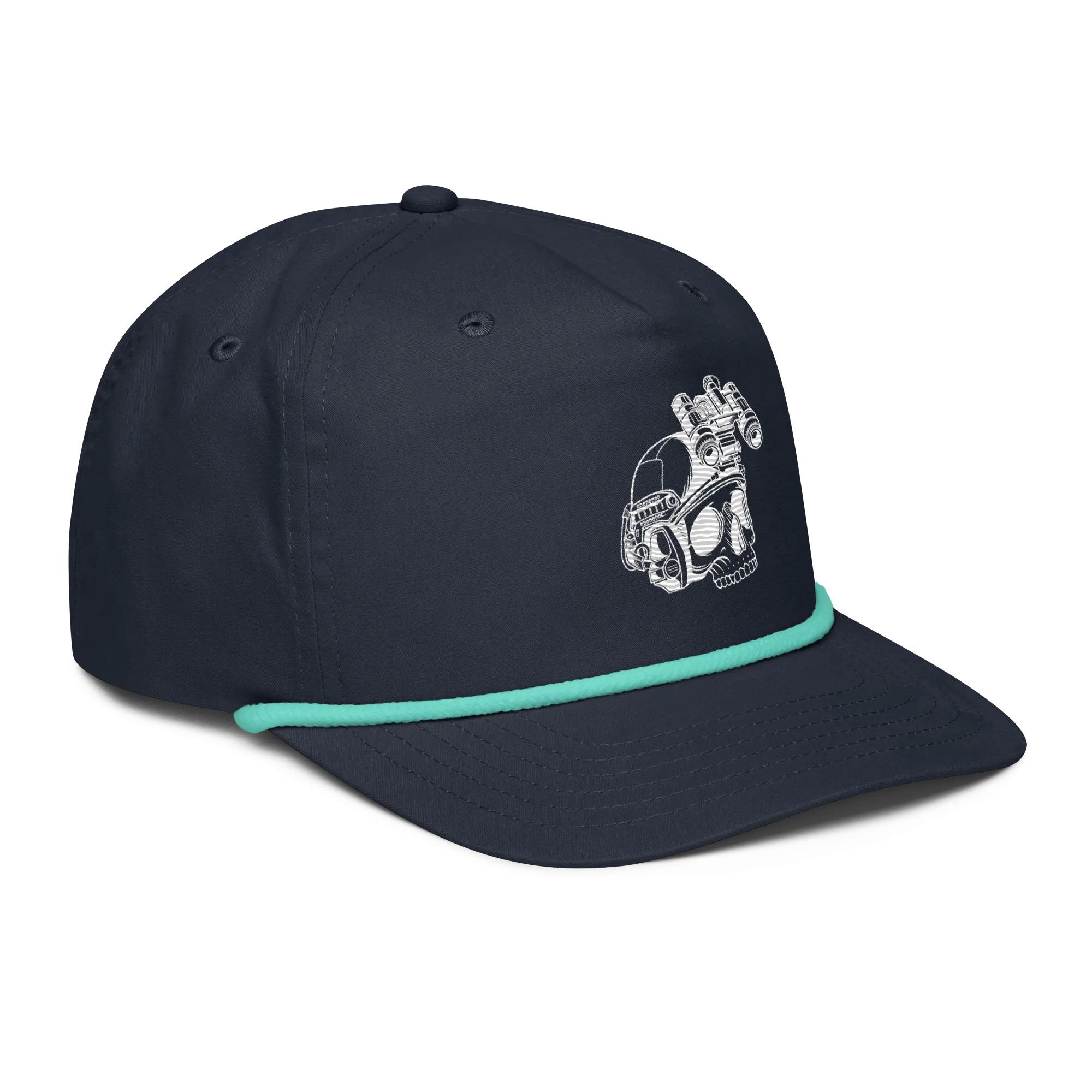 Branded - Golf Rope Style Cap - White Logo