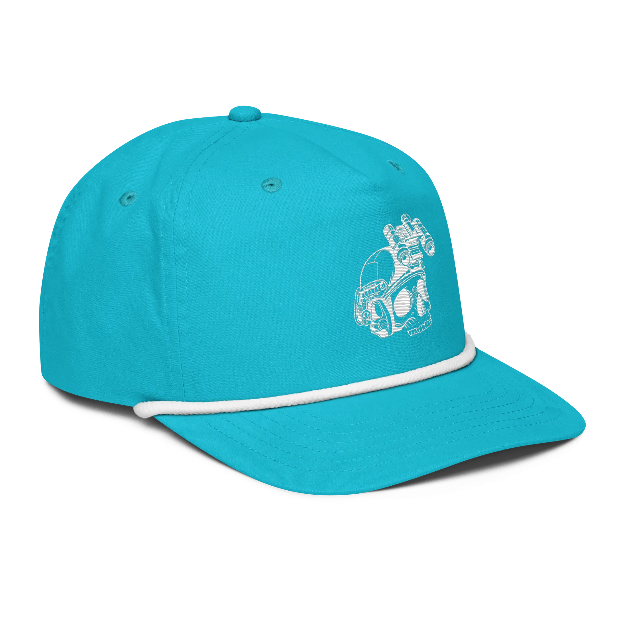 Branded - Golf Rope Style Cap - White Logo
