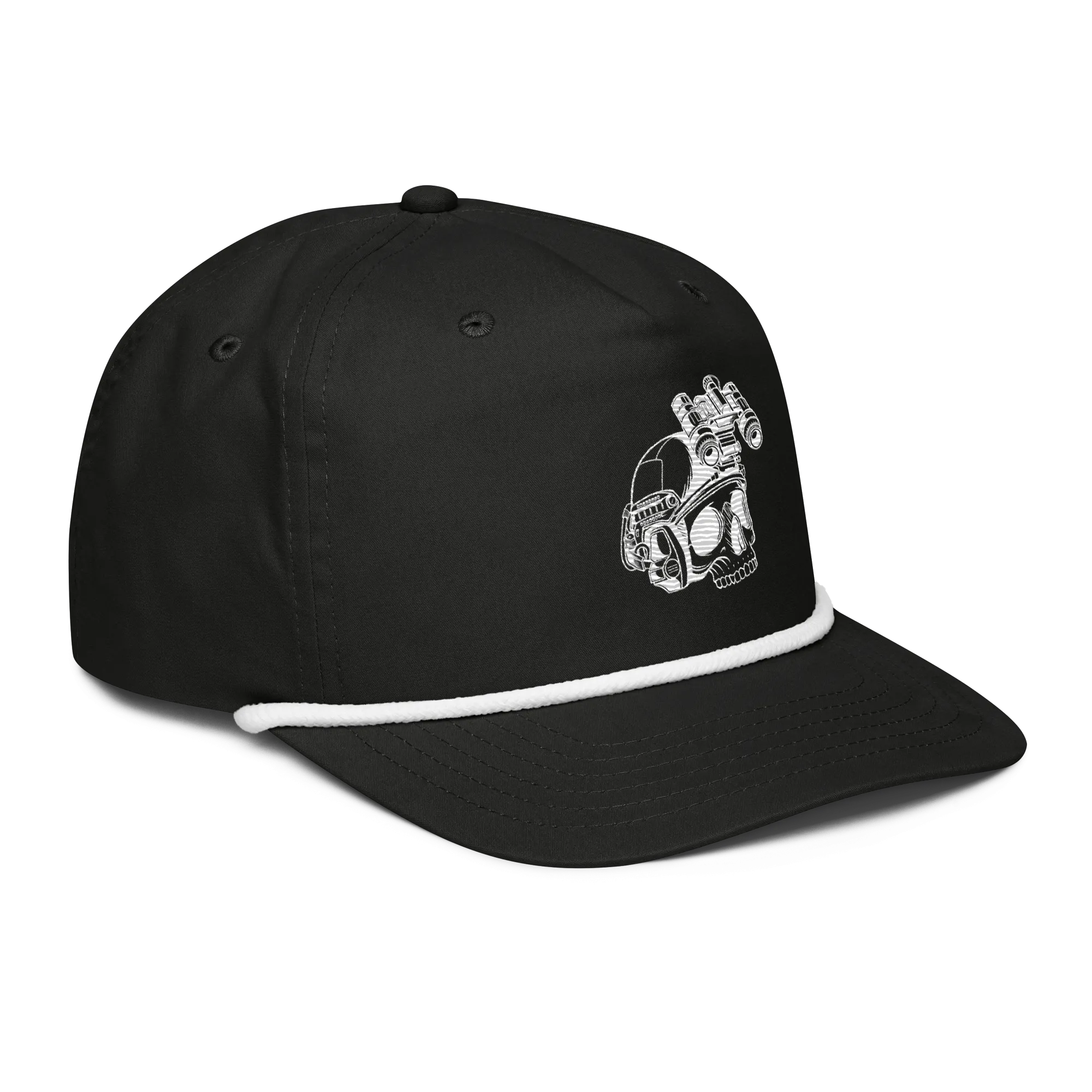 Branded - Golf Rope Style Cap - White Logo