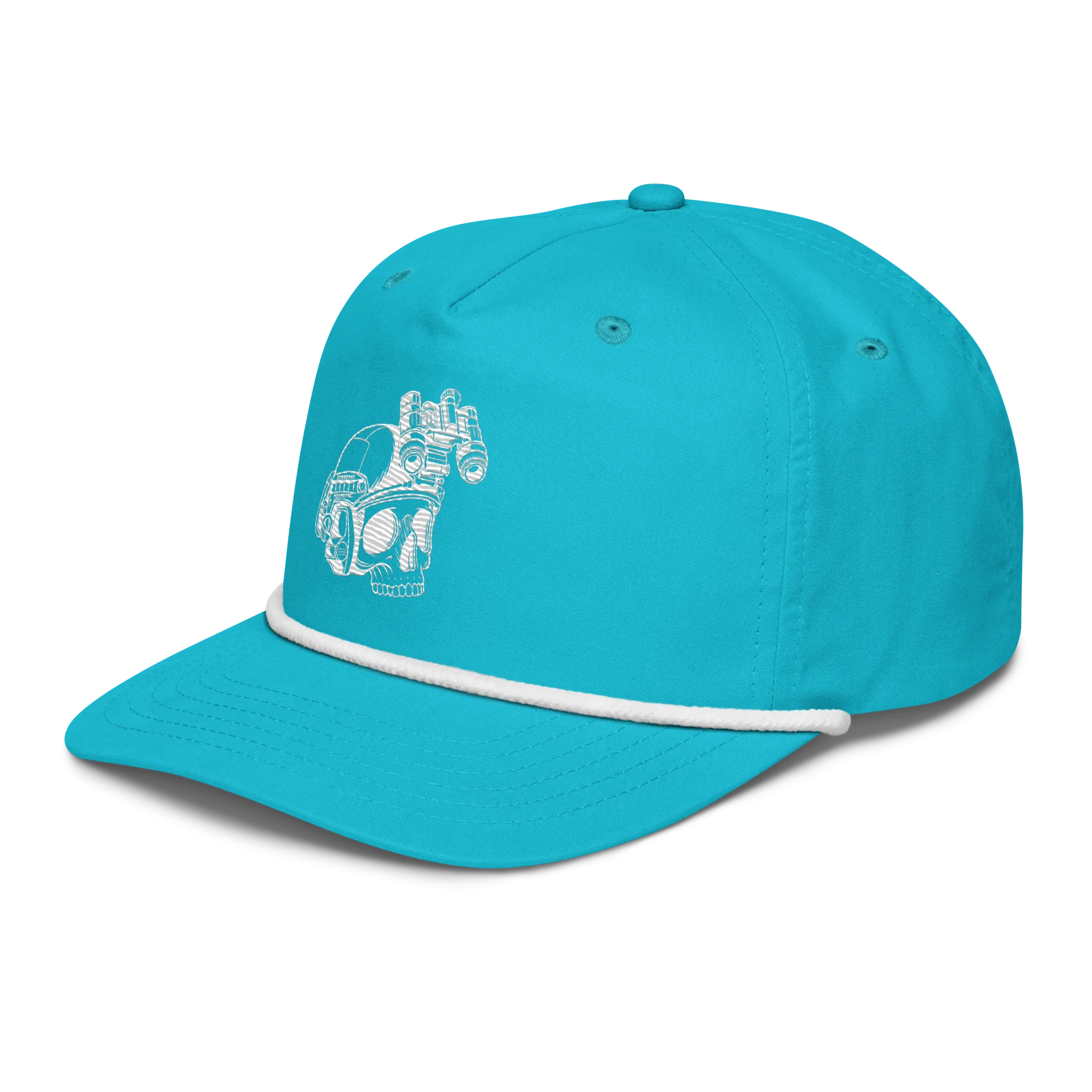 Branded - Golf Rope Style Cap - White Logo