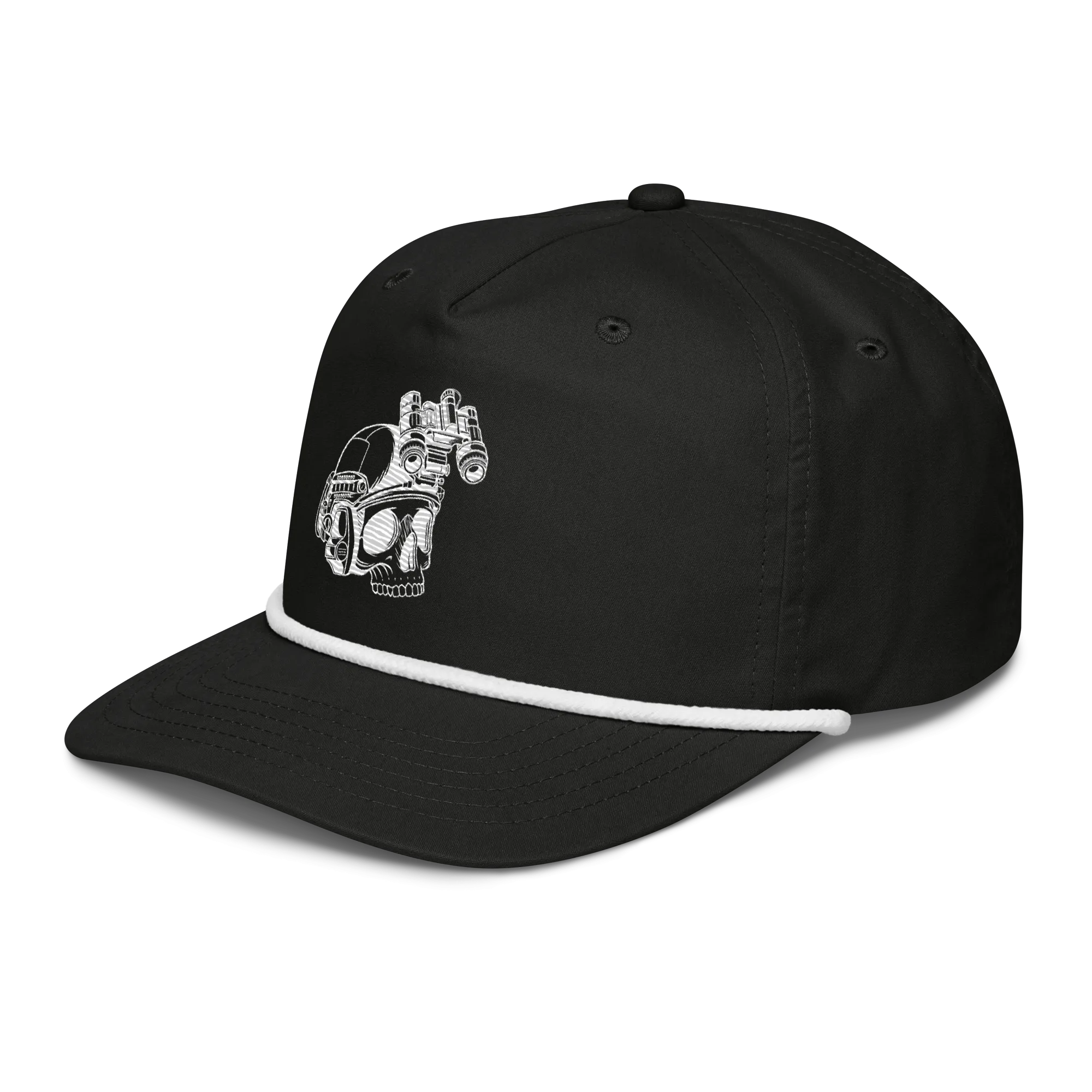Branded - Golf Rope Style Cap - White Logo