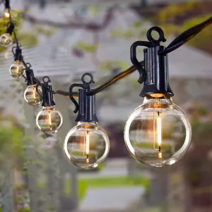Brightown Outdoor String Lights - Globe Patio Lights 60 Ft with 30 G40 Shatterproof Bulbs, Waterproof Connectable Commercial Hanging Light for Backyard, Bistro, Porch, Cafe, Dec