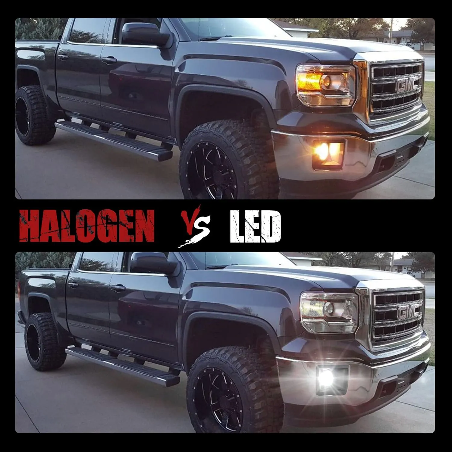 BUNKER INDUST LED Fog Light with Daytime Running Lights for 2014-2015 GMC Sierra 1500, OEM Bumper Driving DRL Fog Lamp Assembly Kit