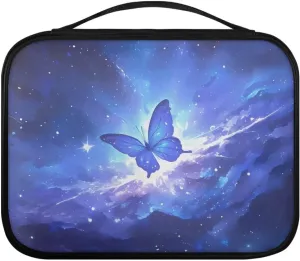 Butterfly Starry Night Bible Cover Case for Women Trendy Church Worship Bag Large Capacity Bible Tote Bag with Handle Bible Carrier Bag for Outing