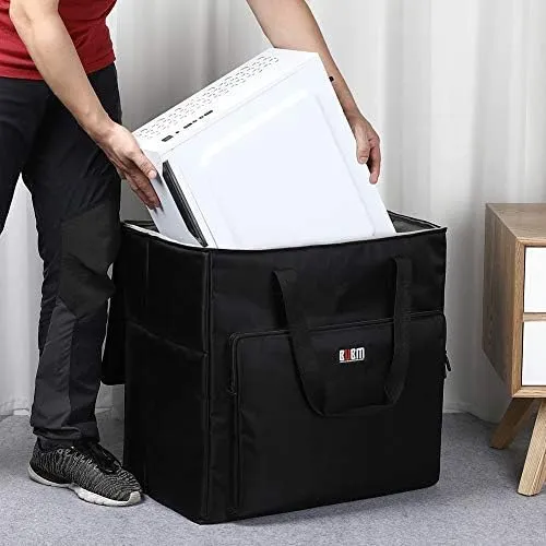 Buwico Desktop PC Computer Travel Storage Carrying Case Bag for Computer Main Processor Case, Monitor, Keyboard and Accessories