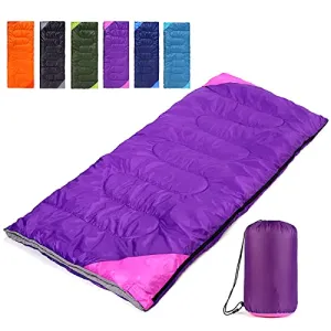 Camping Sleeping Bag w/ Compact Bag for Adults,Cold & Warm Weather