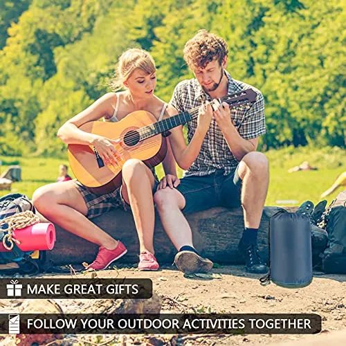 Camping Sleeping Bag w/ Compact Bag for Adults,Cold & Warm Weather