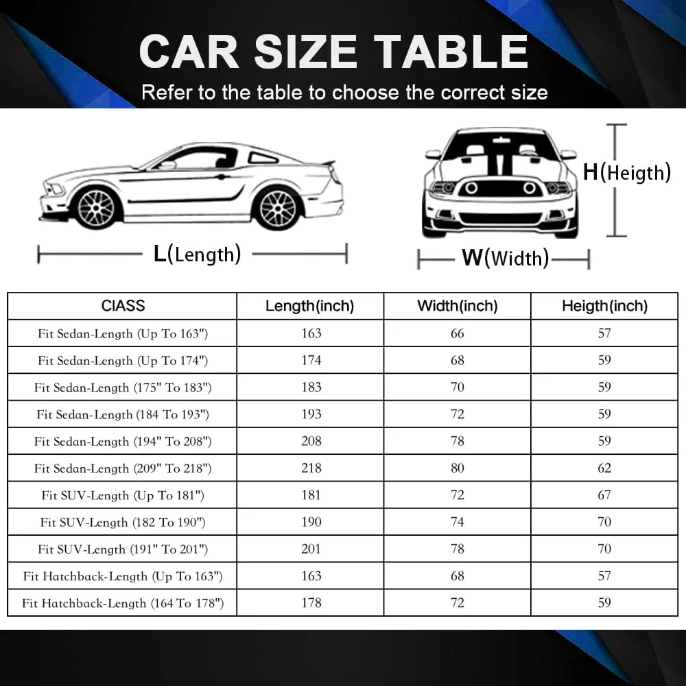 Car Cover for Coupe Sport Sedan Waterproof All Weather, Suitable for Porsche Boxster, Toyota 86/Supra, Nissan 370Z/350Z, Audi A3, Kia Spectra, Acura Integra, Dodge Viper etc.