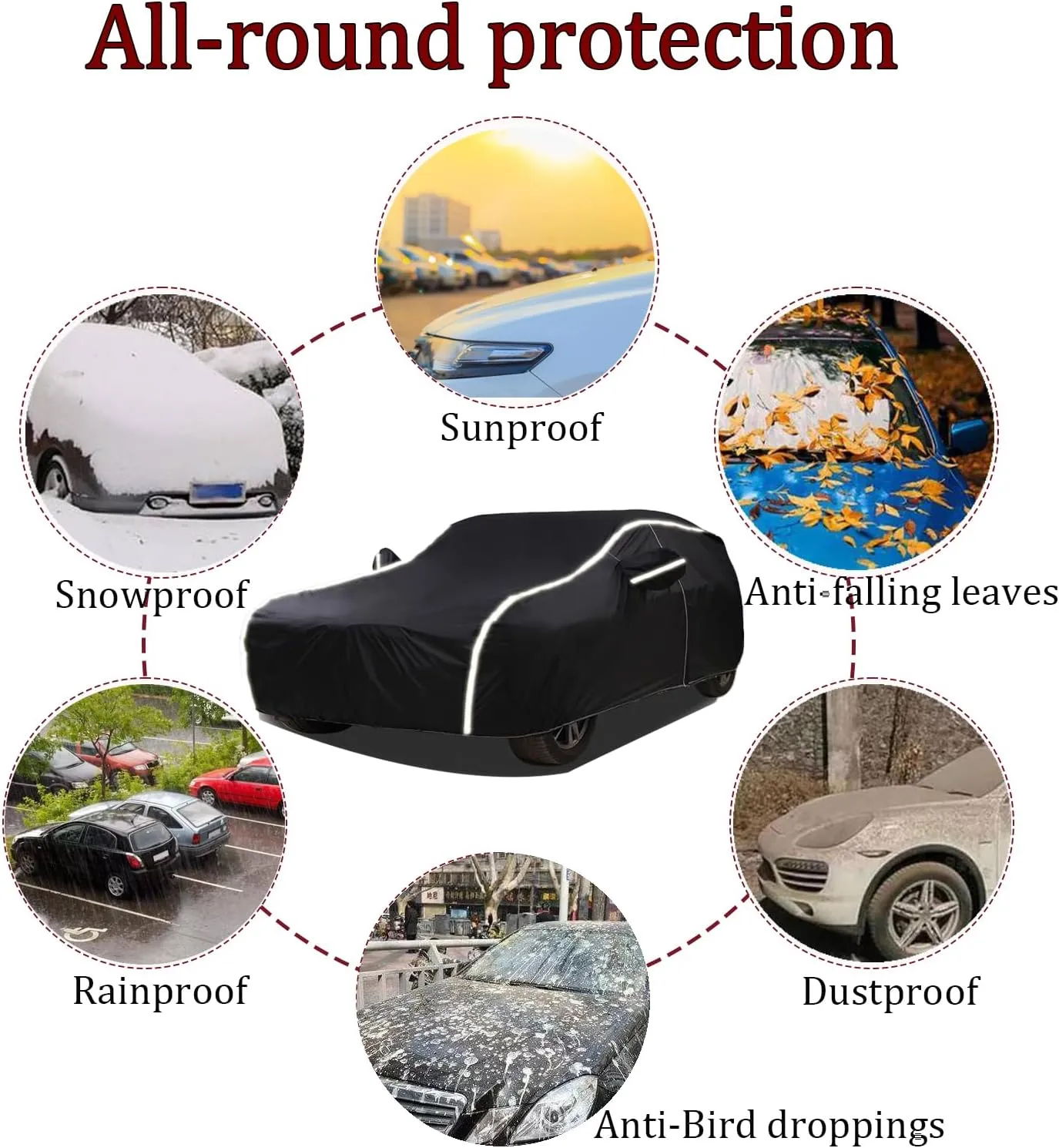 Car Cover Waterproof Fits for Corvette C7 C6 C5, Upgrade 210T Polyester All Weather Snow Rain Dust Sun UV Protection with Zipper Door Windproof Belt Storage Bag