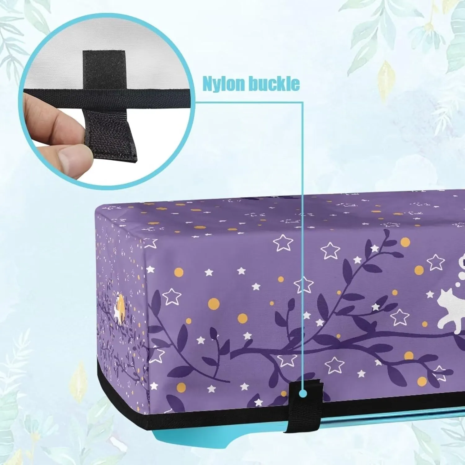 Cat Leaf Carrying Case Cover for DIY Cutting Machine Waterproof Elastic Cutting Machine Accessories Dust Cover Carrying Bag with Pockets Universal Fit