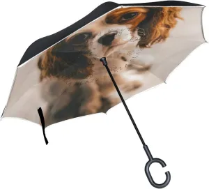 Cavalier King Charles Spa Reverse Inverted Inside Out Umbrella Cars Unigue Windproof UV Proof Double Layer for Women