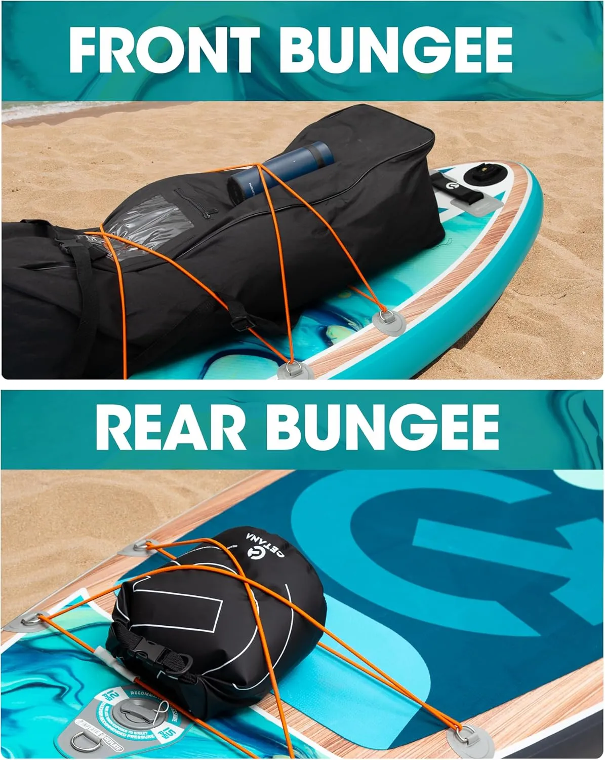 CETANA 11'6×35" Extra Wide Stand Up Paddle Board for Adults & Youth, 400lb Capacity Inflatable Paddle Board, Sup for 2 1 Person with Removable US Fin, 100L Backpack, Floating Paddle, Safety Leash