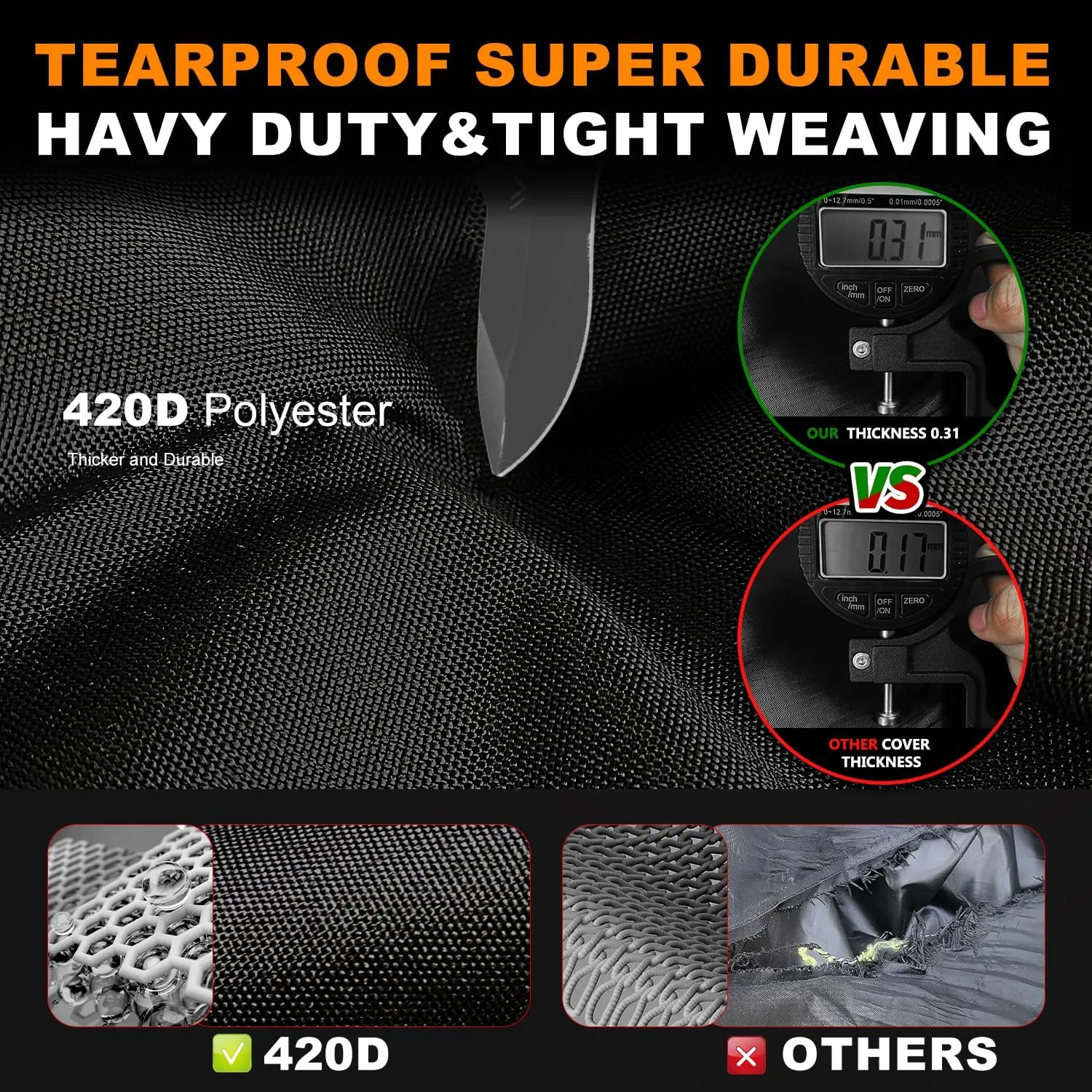 ClawsCover ATV Quad Covers 88 Inch XXL(Plus) Waterproof Outdoor Heavy Duty Oxford Cloth 4 Wheeler Accessories Fadeless Windproof All Weather Protection for Polaris Can am Kawasaki Honda Yamaha Suzuki