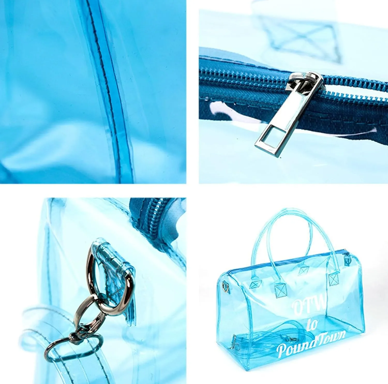 Clear Gym Bag for Women Clear Sports Duffel Bag Jelly Tote Bag Workout Bag Carry-All Shoulder Candy Colors Waterproof Travel Swim