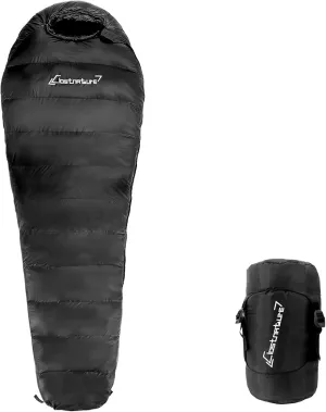 Clostnature Down Backpacking Sleeping Bag - 20D Ultralight Down Sleeping Bag for Camping, Cold Weather Winter Compact Sleeping Bag, Lightweight Sleeping Bag for Kids, Adult, Girls, Boys