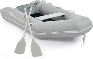 CO-Z 7.5ft Inflatable Dinghy Boat for 2 Adults, 660lb Capacity Heavy-Duty PVC Raft with Aluminum Floor & Oars, Motor Mount, Portable Kayak-Style Tender for Fishing, Rescue, and Water Sports