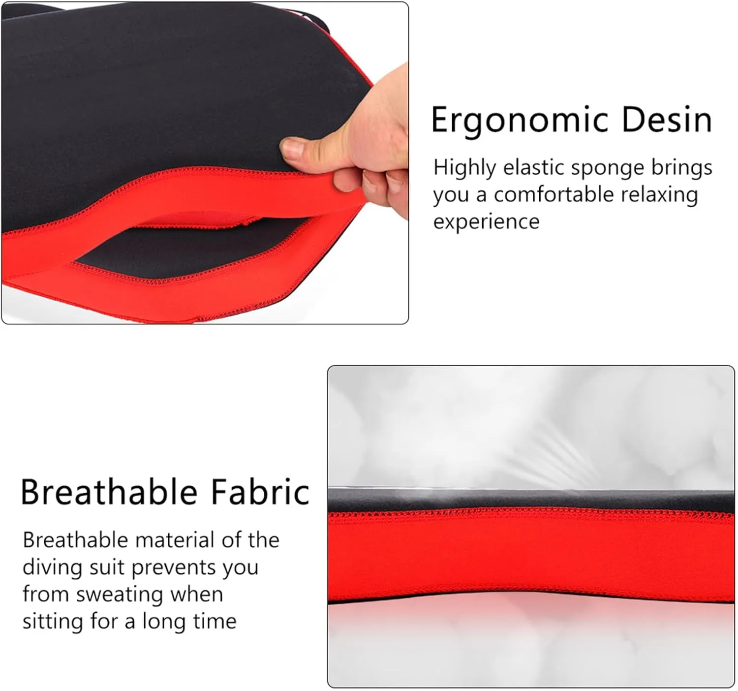 Cocoarm Kayak Seat Fishing Kayaks Anti Slip Kayak Seat, Fishing Kayaks Boat Cushions Flotation Kayak Accessories for Fishing On Kayak Thicken Seat Cushion (Red)