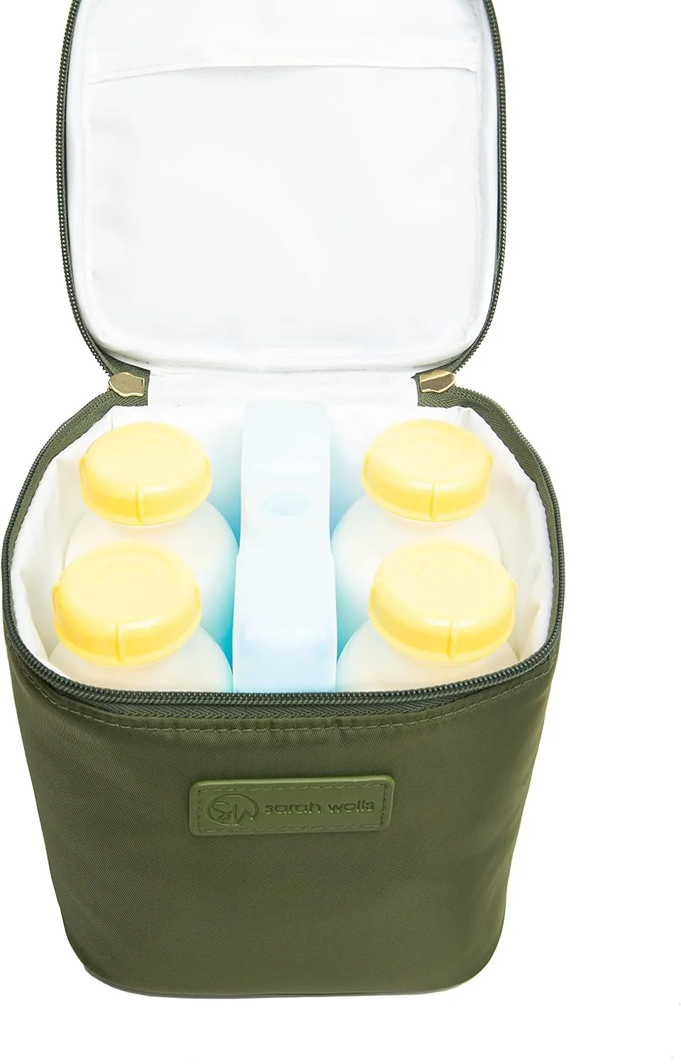 Cold Gold Breastmilk Cooler Bag with Safety Tested Ice Pack – Insulated Milk Storage for Work, Travel & Daycare – Fits Bottles & Pump Parts – Durable, Washable, Safety-Tested Cooler for Moms (Olive)