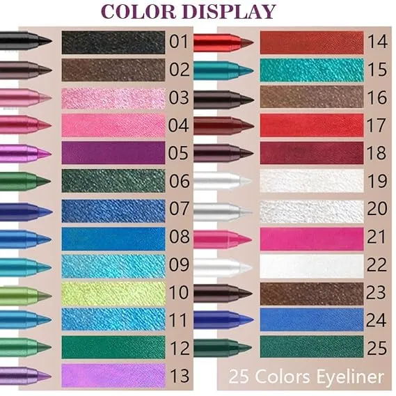 Colored Gel Glitter Eyeliner Pencils Pen Set,Eye Liners & Shadow Pencil Eye Makeup Colorful Eyeliner Kit (09#Sky Blue 11#Sea Blue 15#Blue-green)