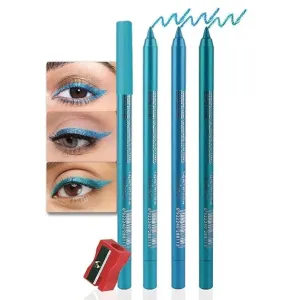 Colored Gel Glitter Eyeliner Pencils Pen Set,Eye Liners & Shadow Pencil Eye Makeup Colorful Eyeliner Kit (09#Sky Blue 11#Sea Blue 15#Blue-green)