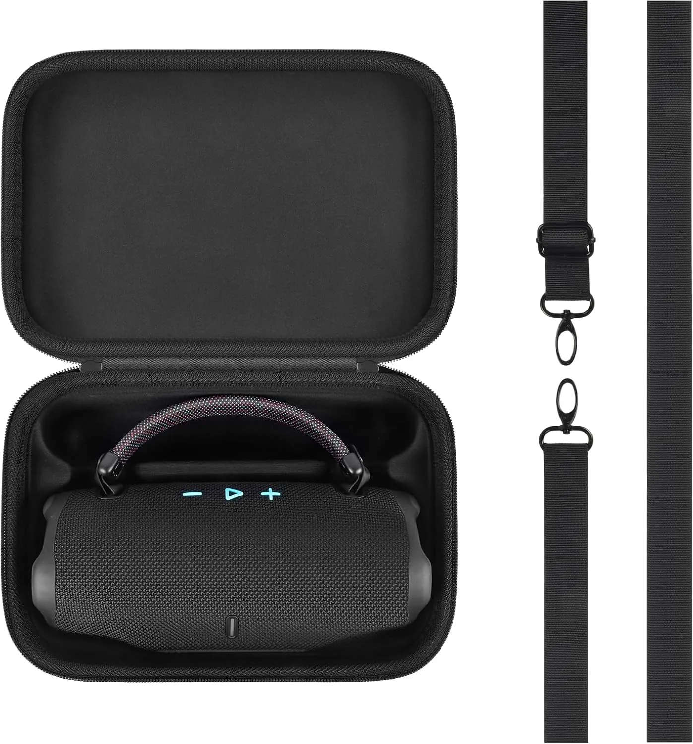 COMECASE Speaker Case Compatible with JBL Charge 6 Waterproof Bluetooth Speakers. Carrying Storage Bag with Shoulder Strap for Charger, USB Cable & Accessories (Box Only) - Black