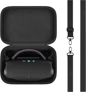 COMECASE Speaker Case Compatible with JBL Charge 6 Waterproof Bluetooth Speakers. Carrying Storage Bag with Shoulder Strap for Charger, USB Cable & Accessories (Box Only) - Black