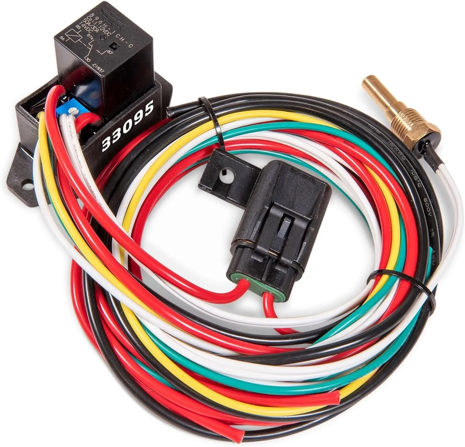 Compact Adjustable Electric Fan Controller and Relay Kit with Thread-in Temperature Probe, Fan Controller (33095), Car Parts, Black
