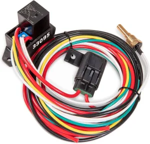 Compact Adjustable Electric Fan Controller and Relay Kit with Thread-in Temperature Probe, Fan Controller (33095), Car Parts, Black
