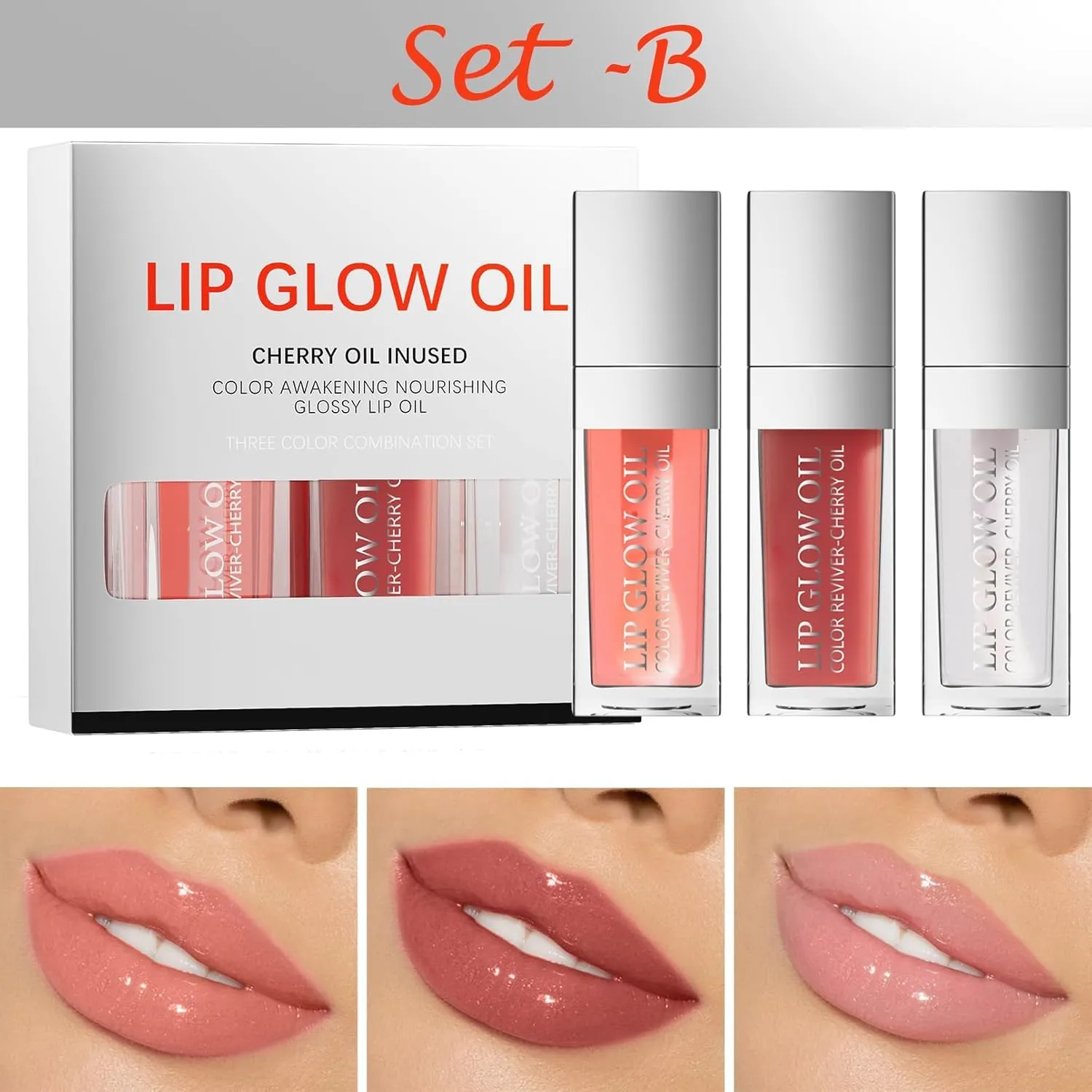 Complete Lip Care Kit - Tinted Lip Balm,Transparent Toot Lip Oil ， Lip Plumper Balm, Non-Sticky Long-Lasting Lip Gloss, Hydrate and Plump Your Lips with this Must