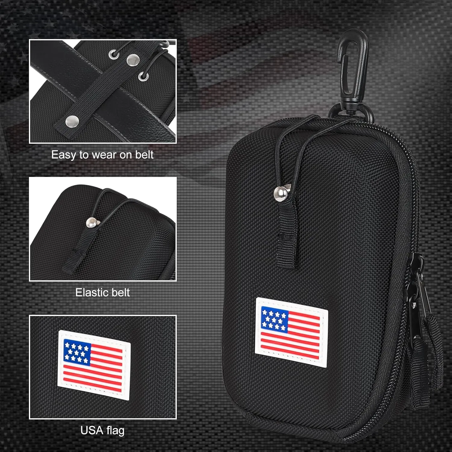 Craftsman Golf Rangefinder Case USA Flag Hard Shell for Tectectec Callaway, Universal Range Finder Carry Bag
