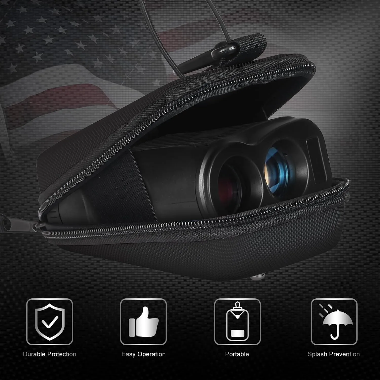 Craftsman Golf Rangefinder Case USA Flag Hard Shell for Tectectec Callaway, Universal Range Finder Carry Bag