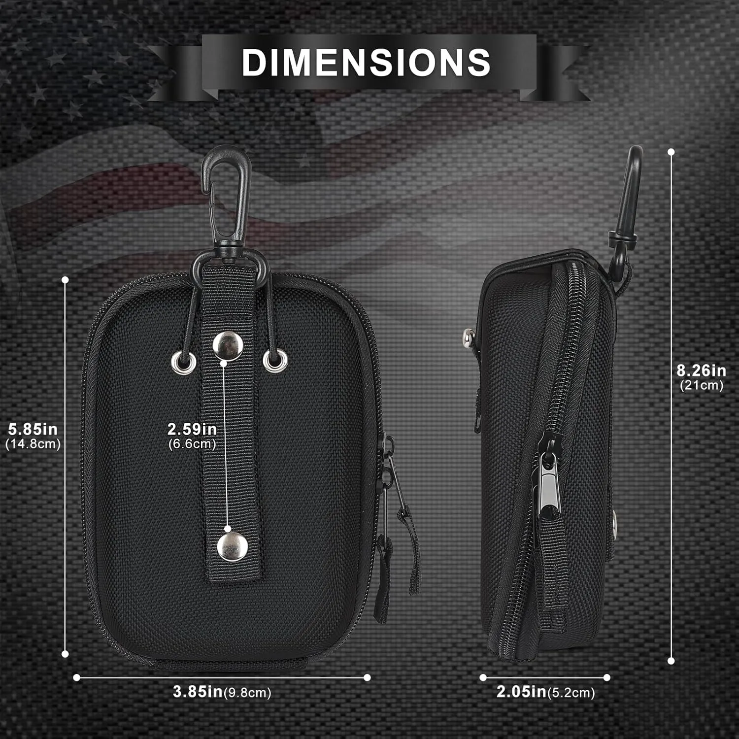 Craftsman Golf Rangefinder Case USA Flag Hard Shell for Tectectec Callaway, Universal Range Finder Carry Bag