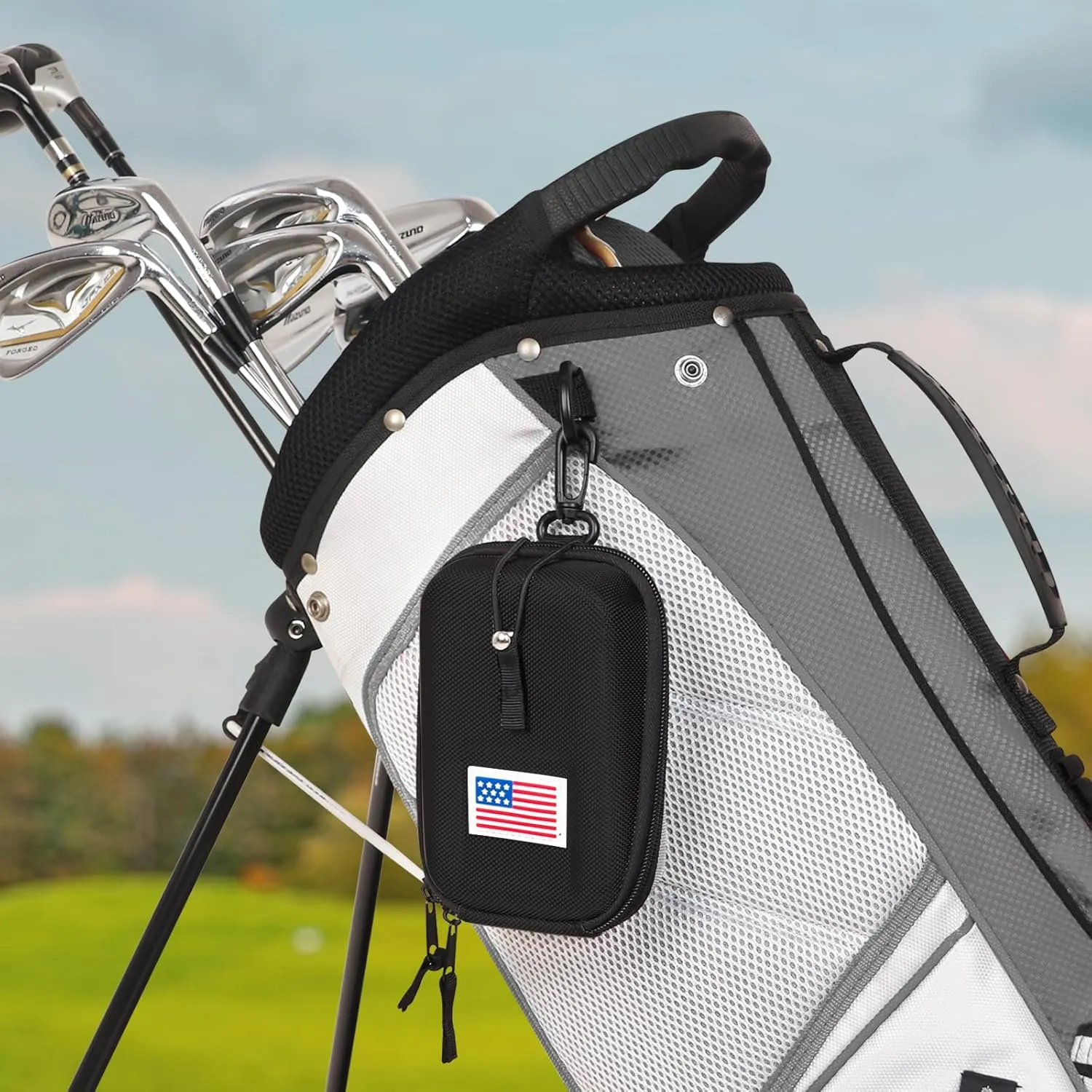 Craftsman Golf Rangefinder Case USA Flag Hard Shell for Tectectec Callaway, Universal Range Finder Carry Bag