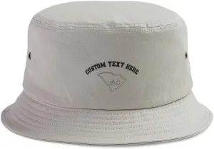 Custom Bucket Apparel Hat South Carolina State Map Sc Embroidery for Men & Women