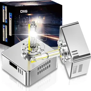D5S HID Bulbs, 6000K 35W Cool White Xenon D5S High Low Beam HID Bulb Xenon Replacement Bulb Pack of 2