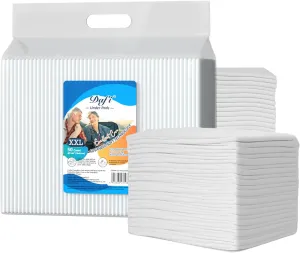 DAFI Disposable Bed Pads Extra Large 30”x 36”(50 Count) Adult Incontinence Underpads, Effective Odor Control Pee Pads, Chucks Pads, Super Absorbent Protection for Elderly, Adults, Baby