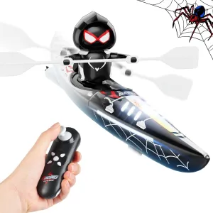 DEERC Remote Control Boat for Kids,RC Spider Kayak Boat Toys for Pool,Lake,Bathtub with Light Summer Outdoor Water Toys Never Capsize Gift for Kids Boys Girls