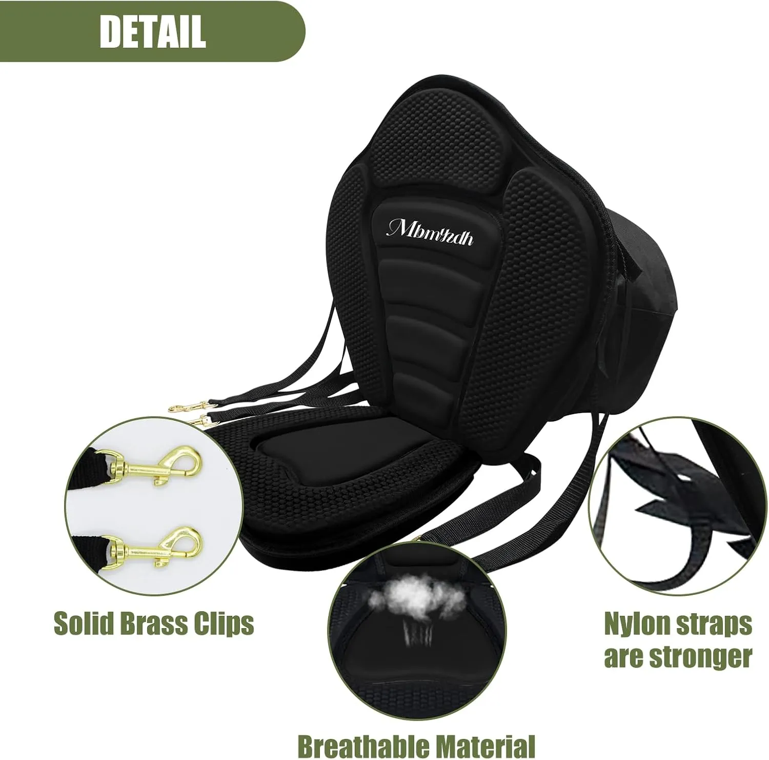 Deluxe Padded Kayak Seats 2 Pack - Premium Shockproof Seats with Back Support for Kayaking, Canoeing, Fishing, Paddle Boarding - Comfort, Versatility and Extra Storage