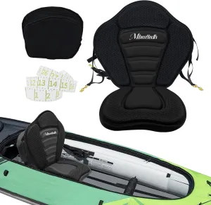 Deluxe Padded Kayak Seats 2 Pack - Premium Shockproof Seats with Back Support for Kayaking, Canoeing, Fishing, Paddle Boarding - Comfort, Versatility and Extra Storage