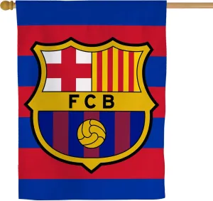 Desert Cactus FC Barcelona Football Soccer Barça Atlètic Banner Flag - 40 x 30 inch Double-Sided 3-Ply Banner for Indoor/Outdoor Use, Durable College Spirit Flag (House Flag A)