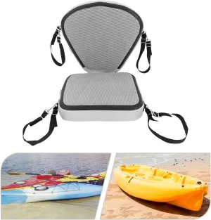Detachable Universal Paddle-Board Seat with Back Support, Padded Kayak Seat Thicken Canoe Seat Kayak Replacement Part Seat Cushion for Kayak, Rowboats, Fishing Boats (Grey)